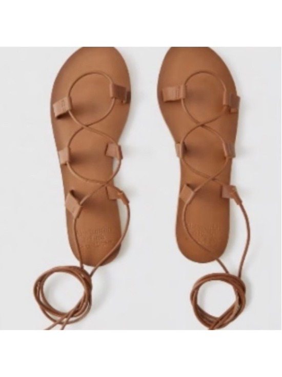 Abercrombie & Fitch Shoes - Abercrombie & Fitch Lace Up Gladiator Sandals size 6.5 Brown Strappy Cottagecore